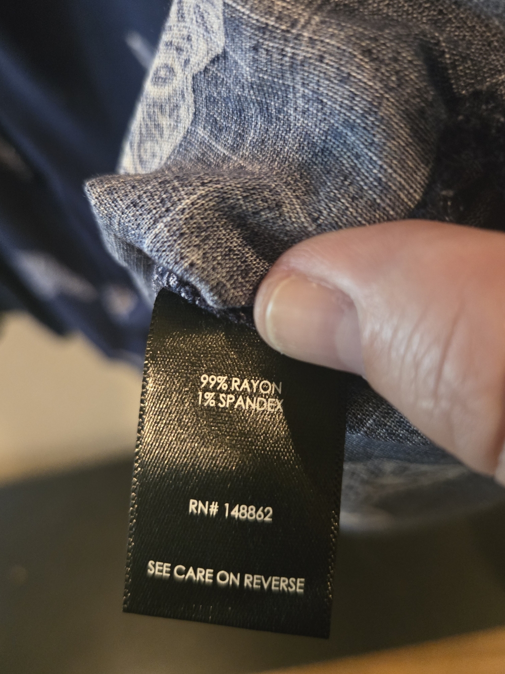 torrid Navy Button-Front Shirt with Off White Bulldog print - Picture 4 of 6